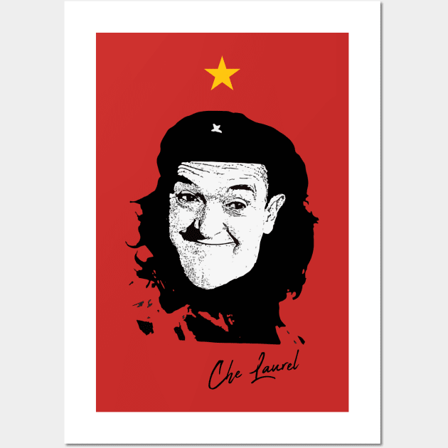 Che Guevara v Stan Laurel Mashup Wall Art by funkymonkeytees